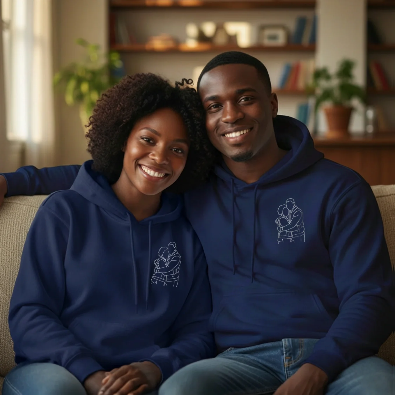 Personalized Hoodie "Couple Line Art" - Image 8