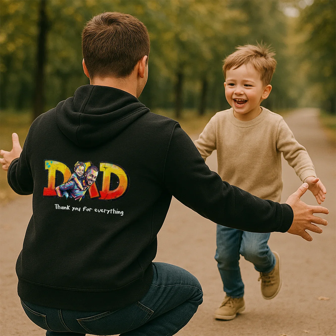 Personalized Hoodie Love "DAD" - Image 6