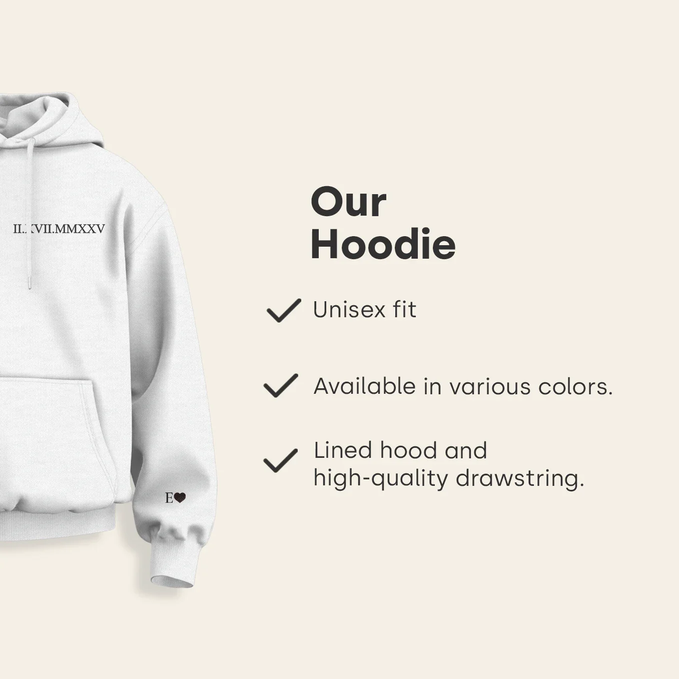 Personalized Hoodie "Roman Numeral Date" - Image 8