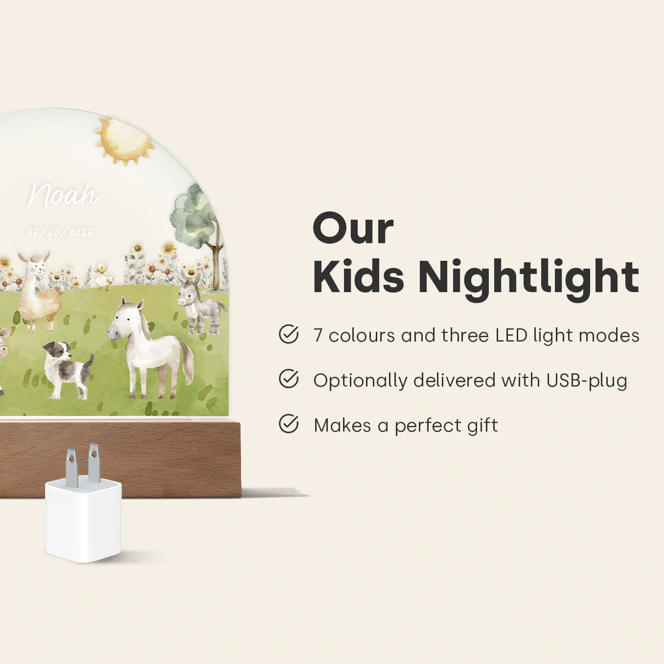 Personalized Night Light "Farm" - Image 10
