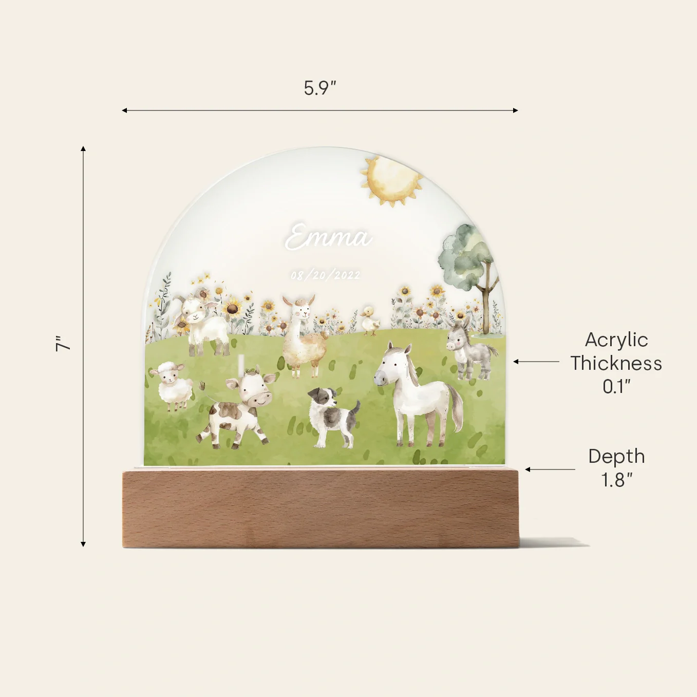 Personalized Night Light "Farm" - Image 11