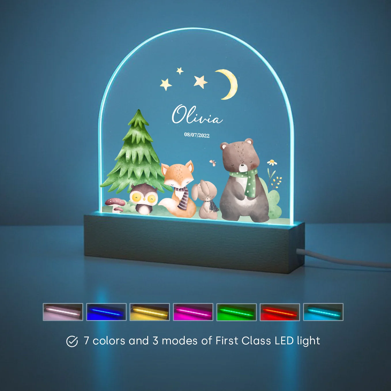 Personalized Night Light "Forest" – Custom Printed Gift for Kids - Image 7