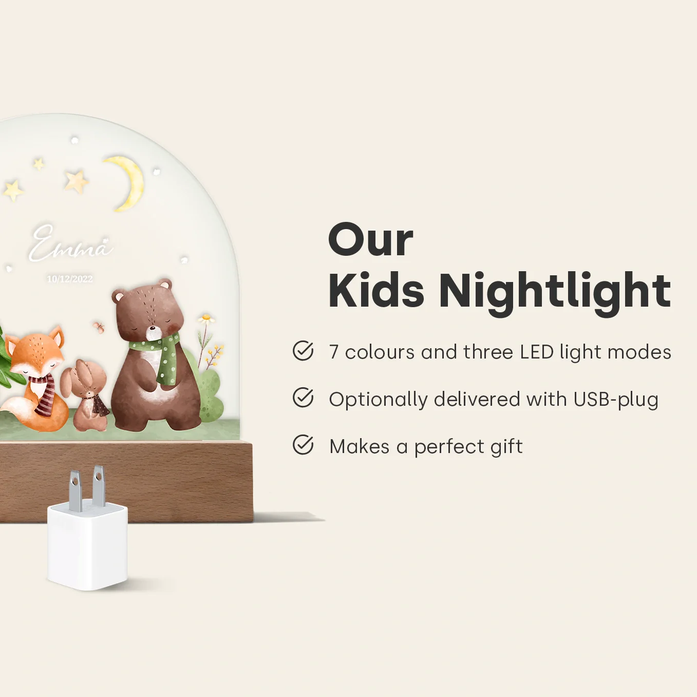 Personalized Night Light "Forest" – Custom Printed Gift for Kids - Image 8
