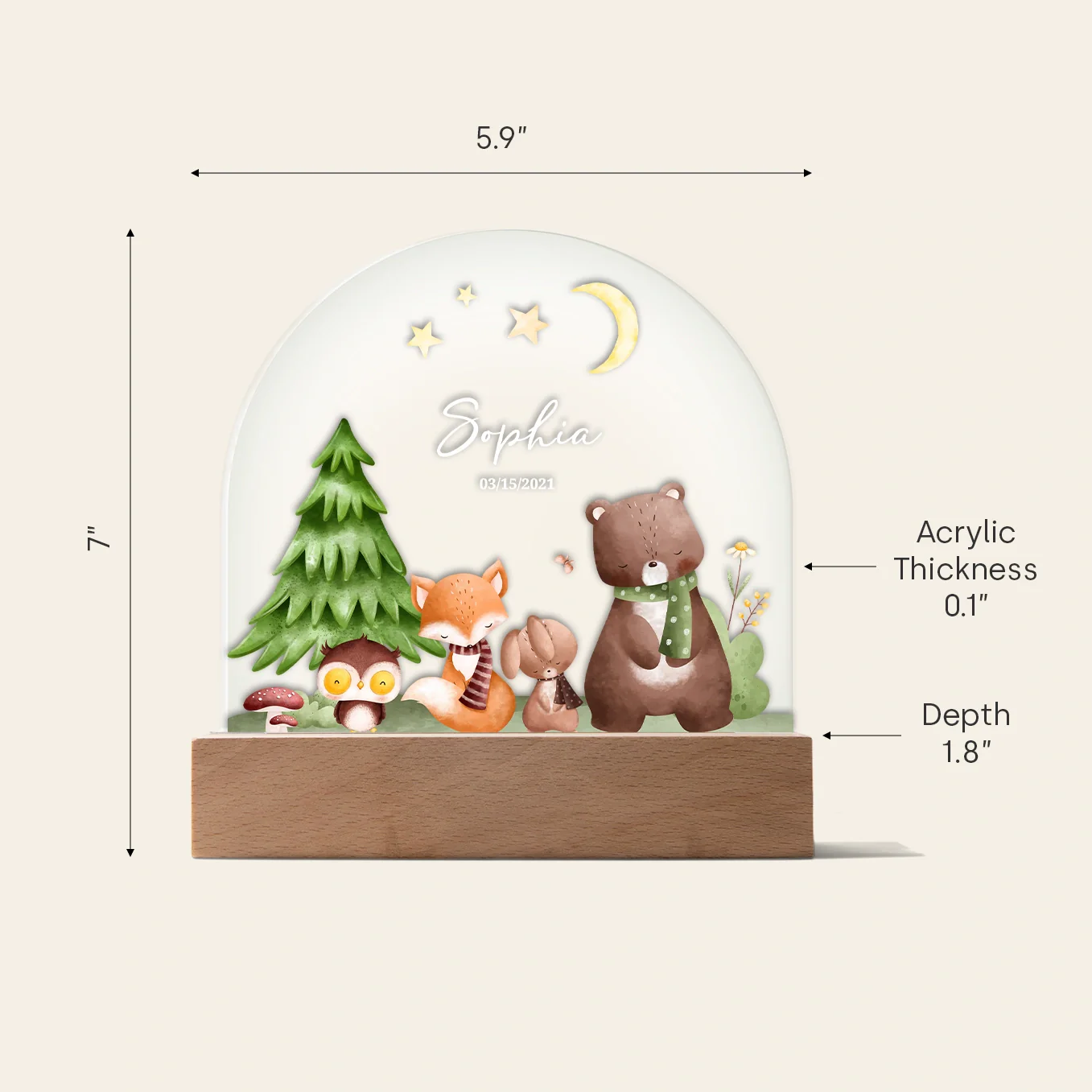 Personalized Night Light "Forest" – Custom Printed Gift for Kids - Image 9