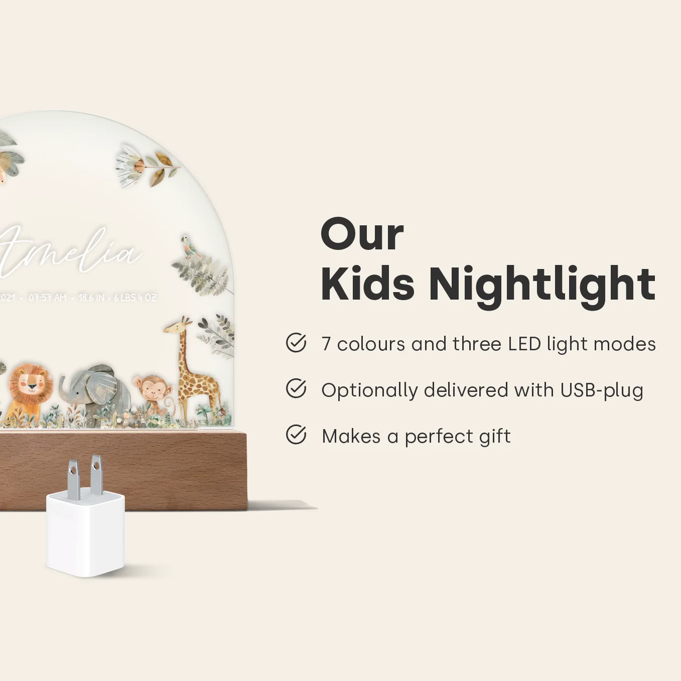 Personalized Night Light "Safari Animals" - Image 9