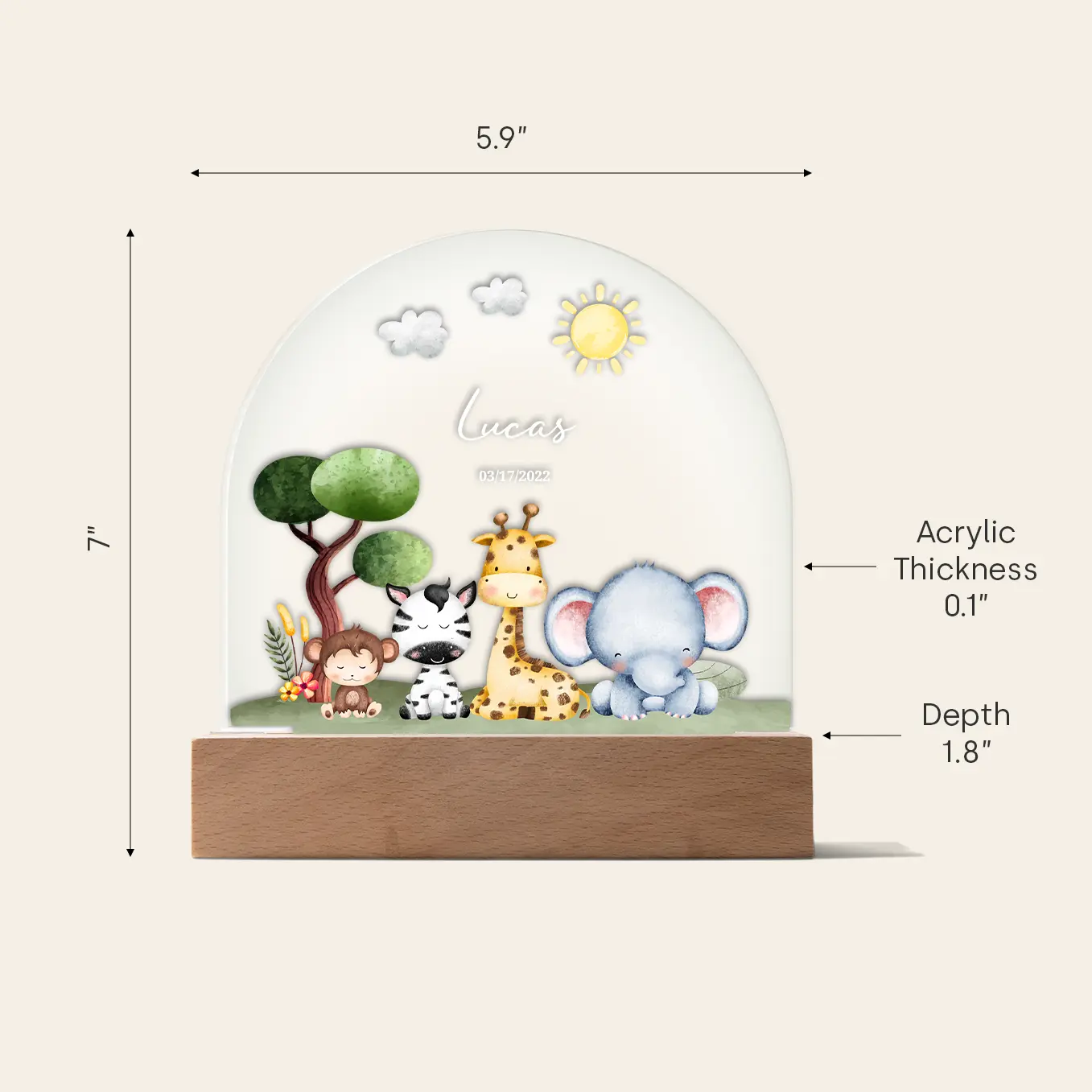 Personalized Night Light "Safari" - Image 9