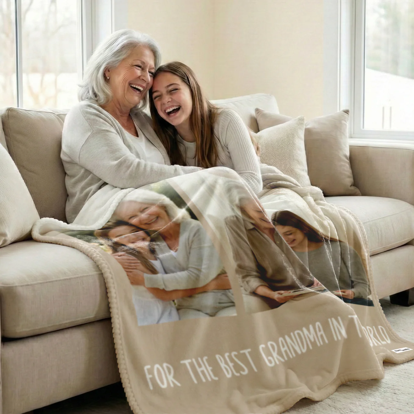 Personalized Photo Blanket "Grandma" - Image 3