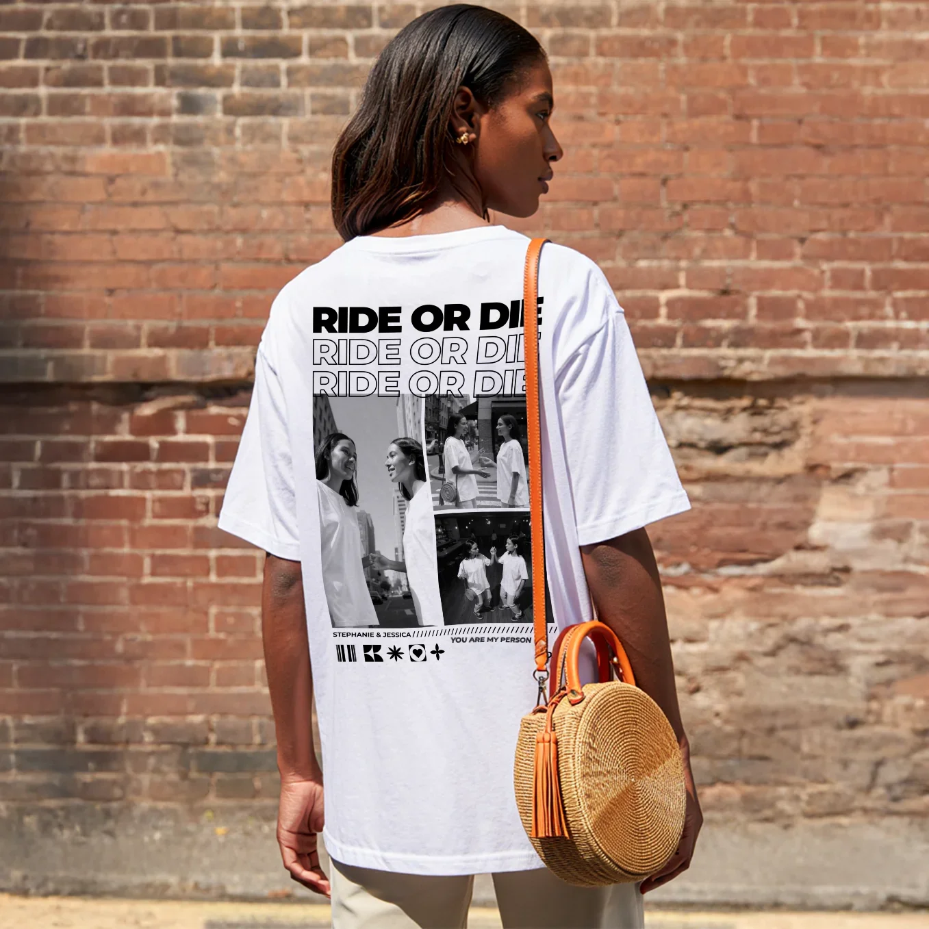 Personalized Oversized T-shirt "BESTIES" - Image 10