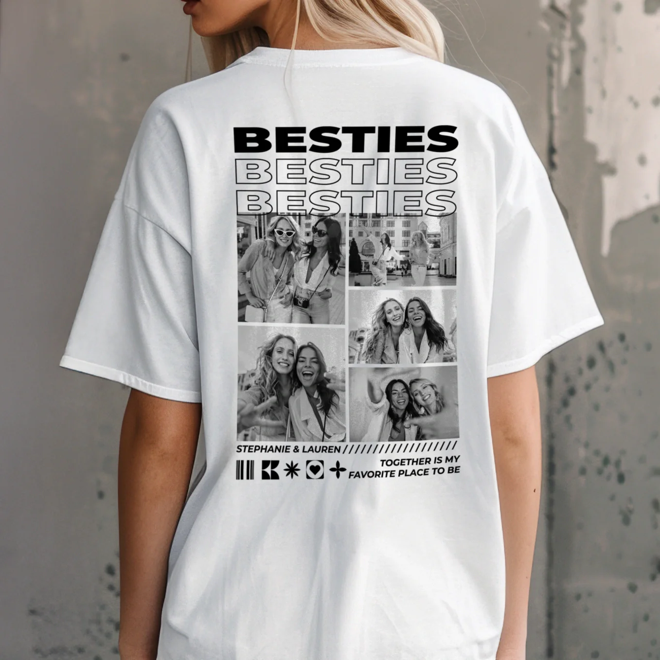 Personalized Oversized T-shirt "BESTIES" - Image 3