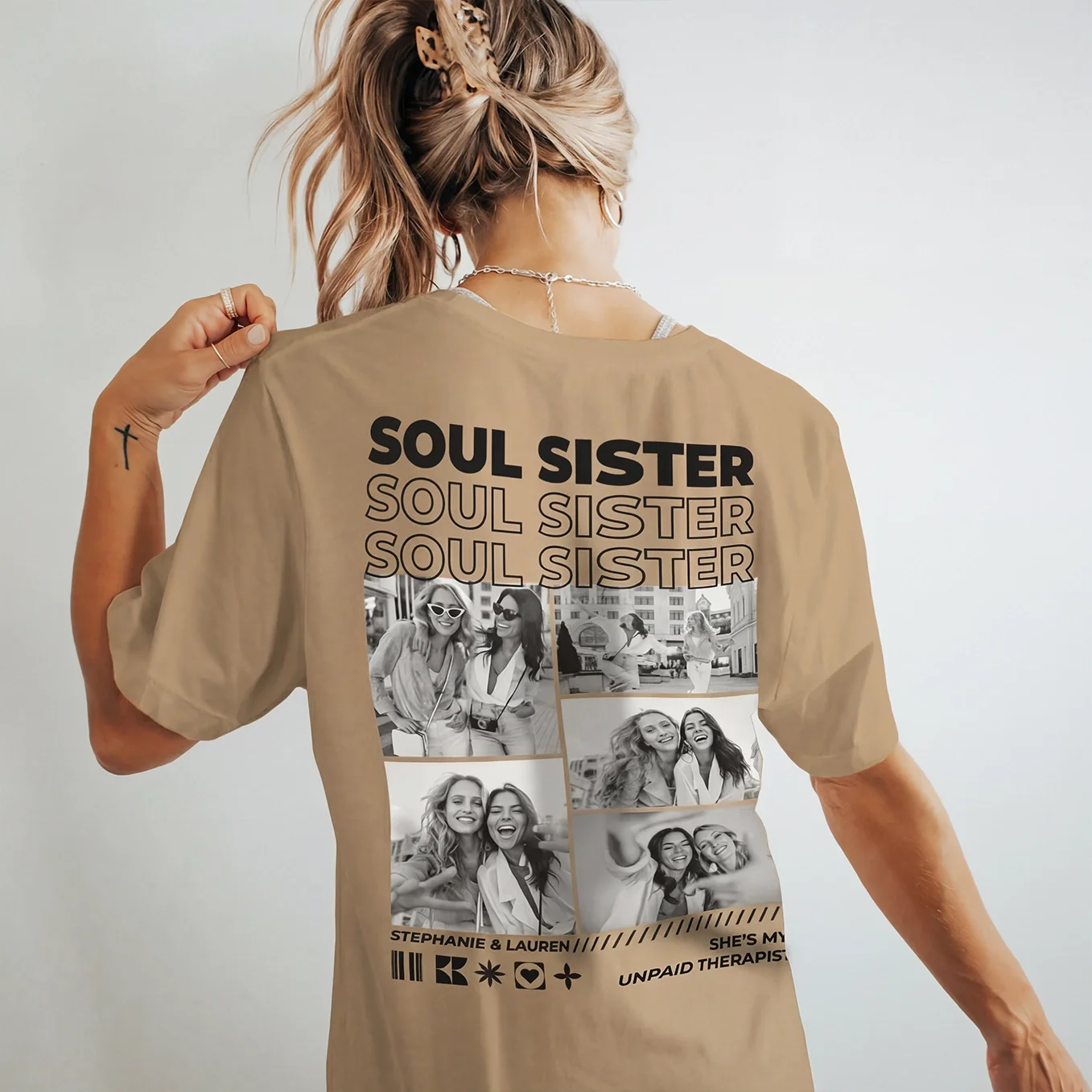Personalized Oversized T-shirt "BESTIES" - Image 4