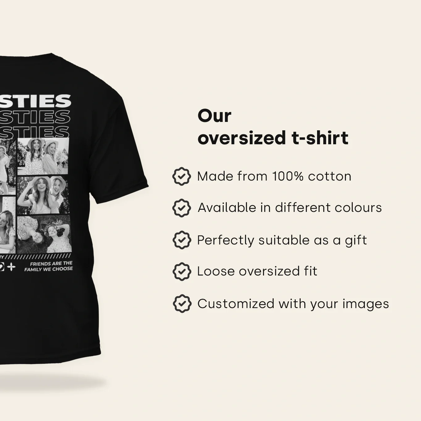 Personalized Oversized T-shirt "BESTIES" - Image 5
