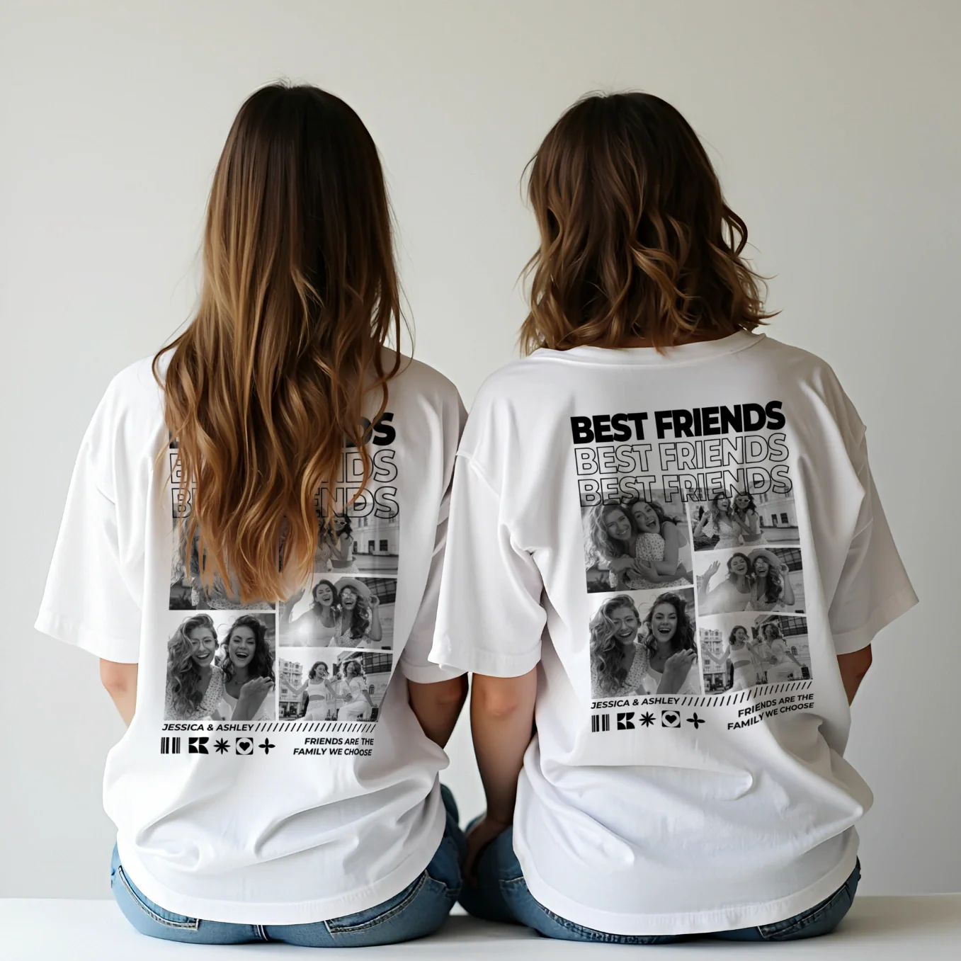 Personalized Oversized T-shirt "BESTIES" - Image 6