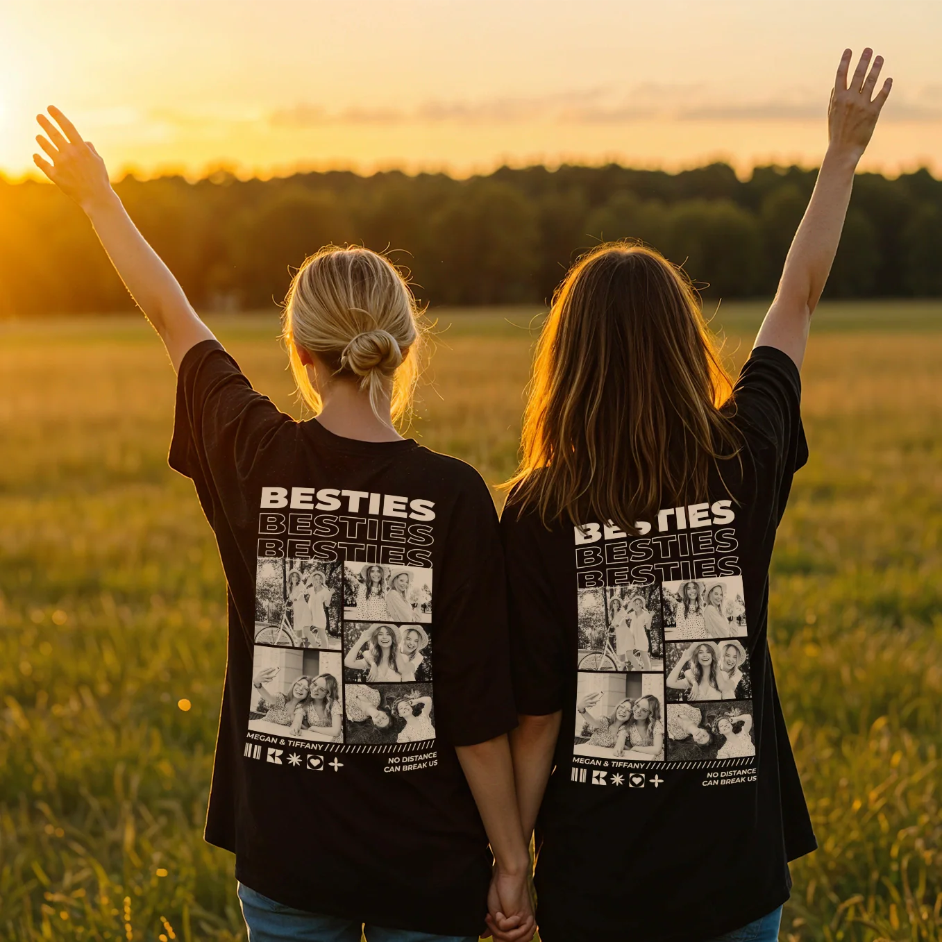 Personalized Oversized T-shirt "BESTIES" - Image 8