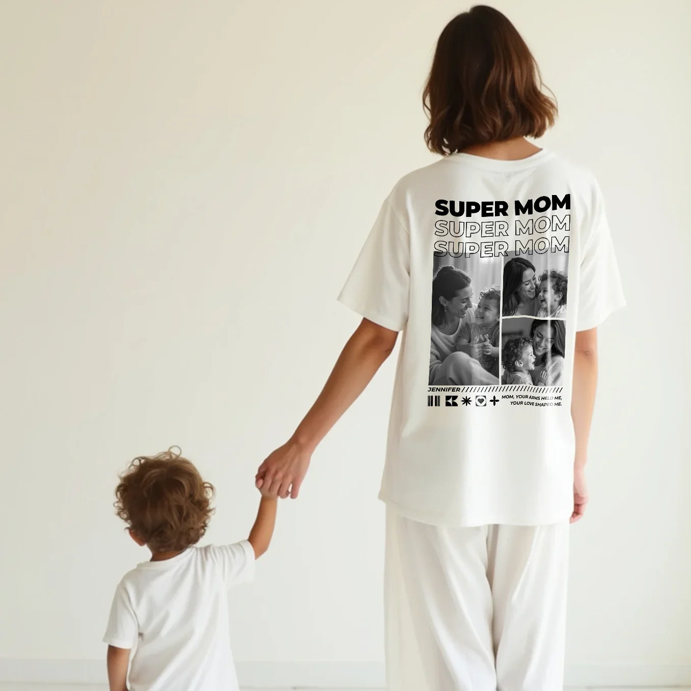 Personalized Oversized T-Shirt with Photos "Mom" - Image 3