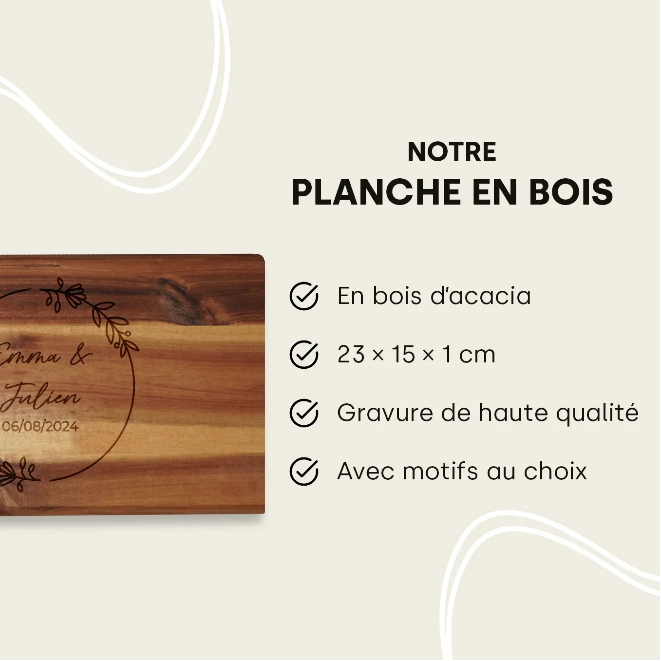 Personalized serving board "Wedding" - Image 10