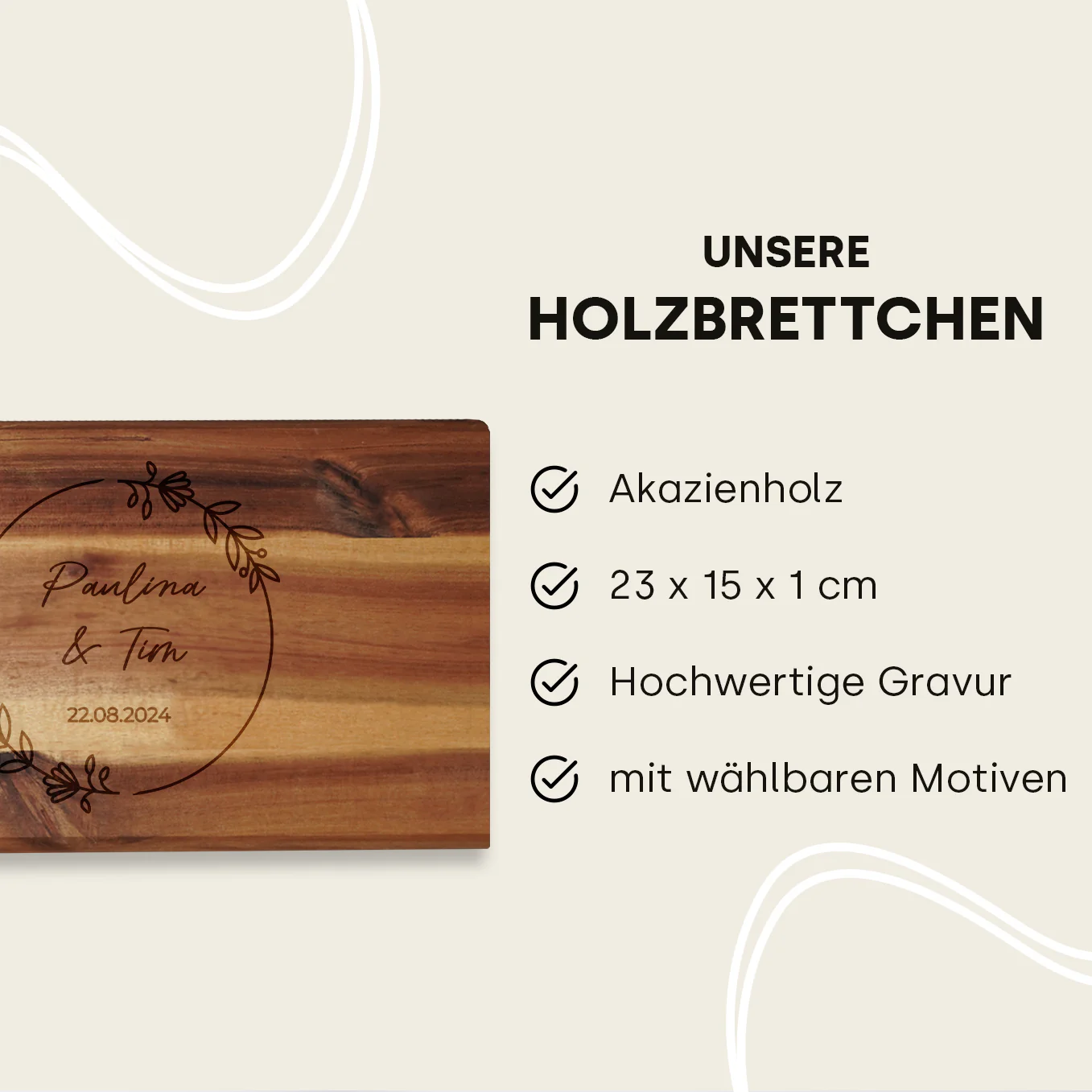 Personalized serving board "Wedding" - Image 4