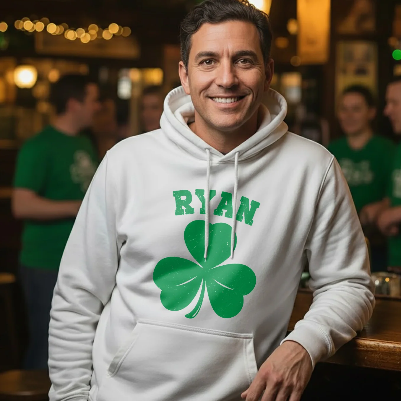 St. Patrick's Day Hoodie "Shamrock" - Image 3