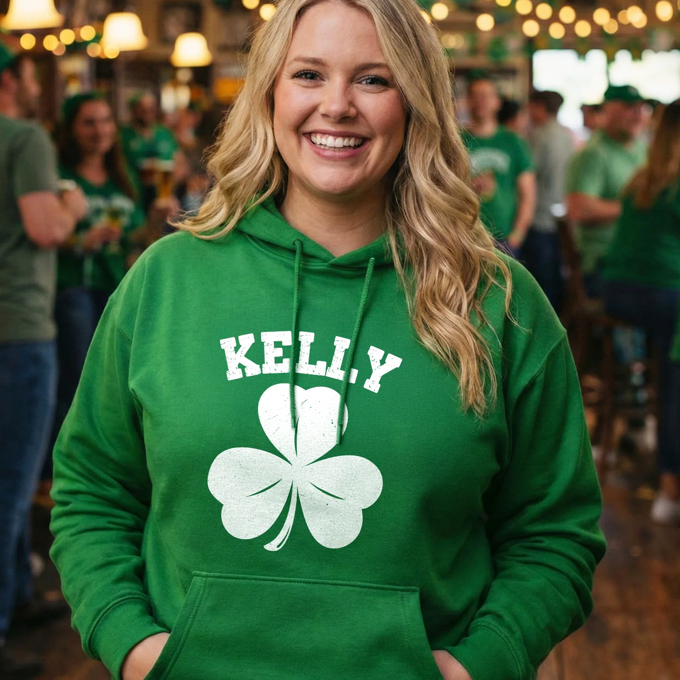 St. Patrick's Day Hoodie "Shamrock" - Image 5