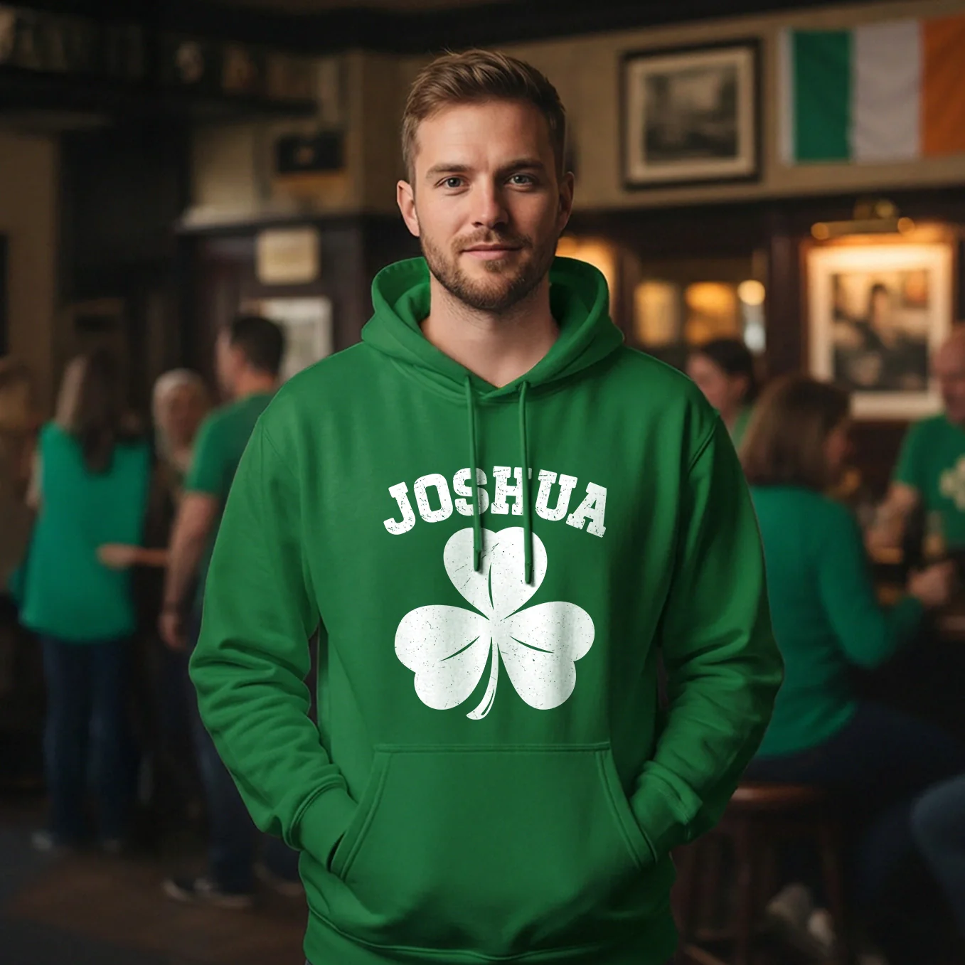 St. Patrick's Day Hoodie "Shamrock" - Image 7