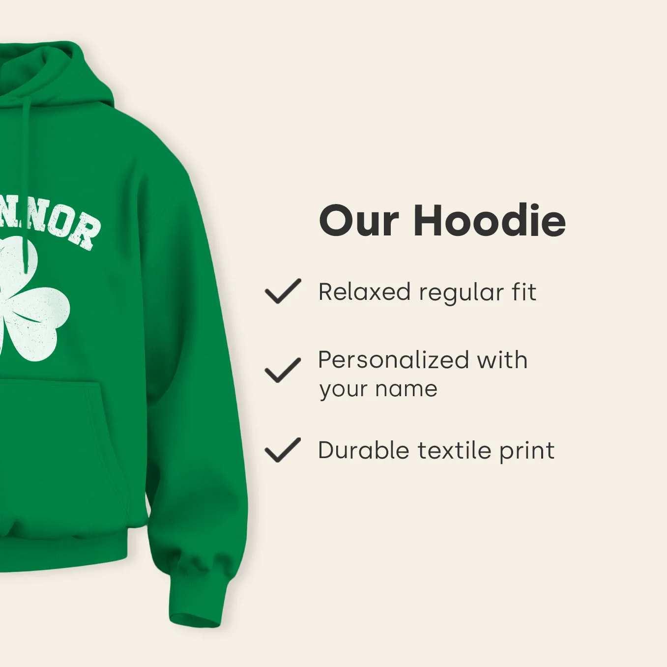 St. Patrick's Day Hoodie "Shamrock" - Image 8