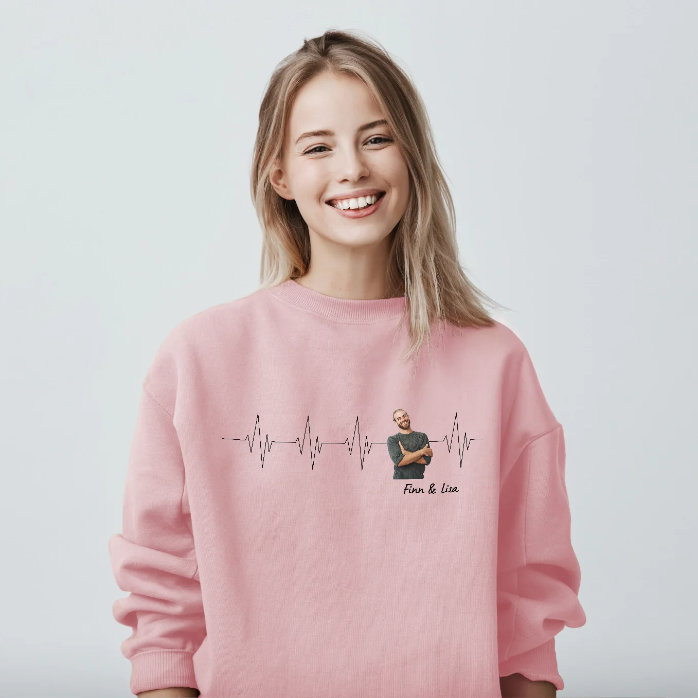 Personalized Sweater "Heartbeat Couple" - Image 3