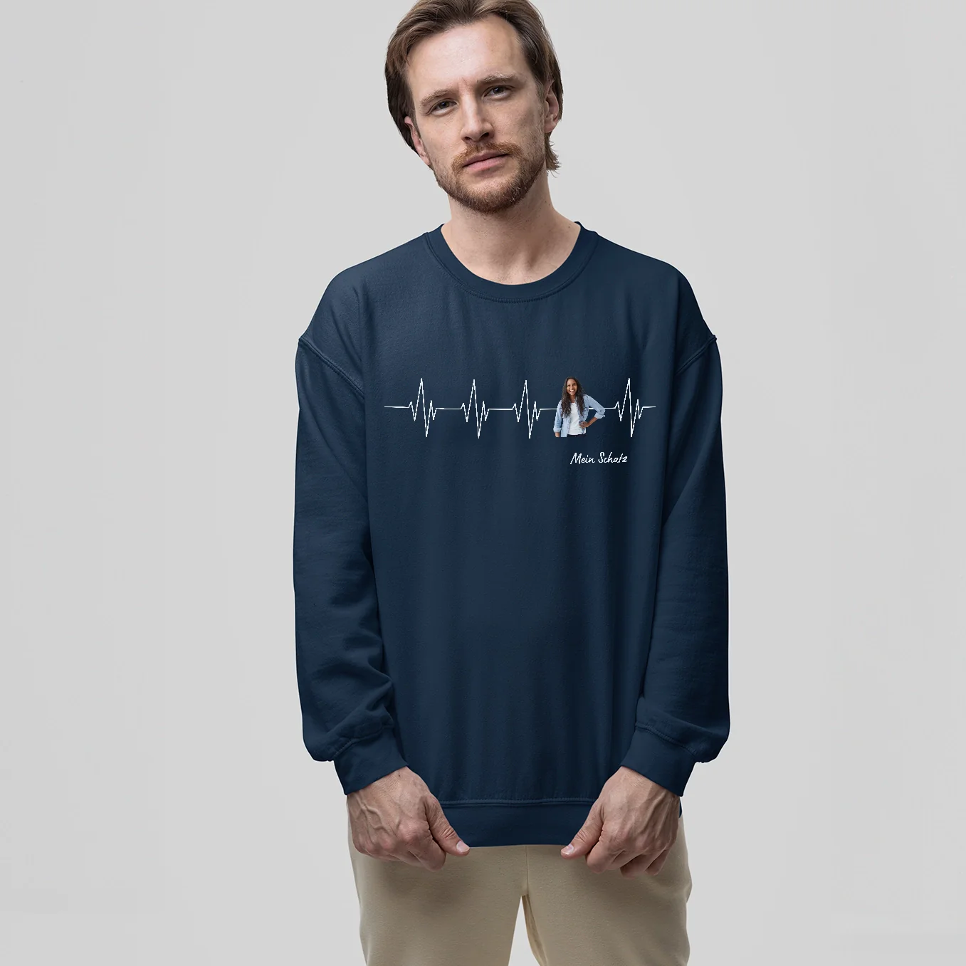 Personalized Sweater "Heartbeat Couple" - Image 4