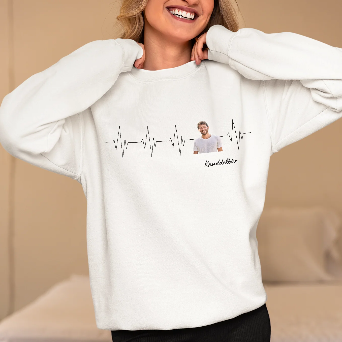 Personalized Sweater "Heartbeat Couple" - Image 7