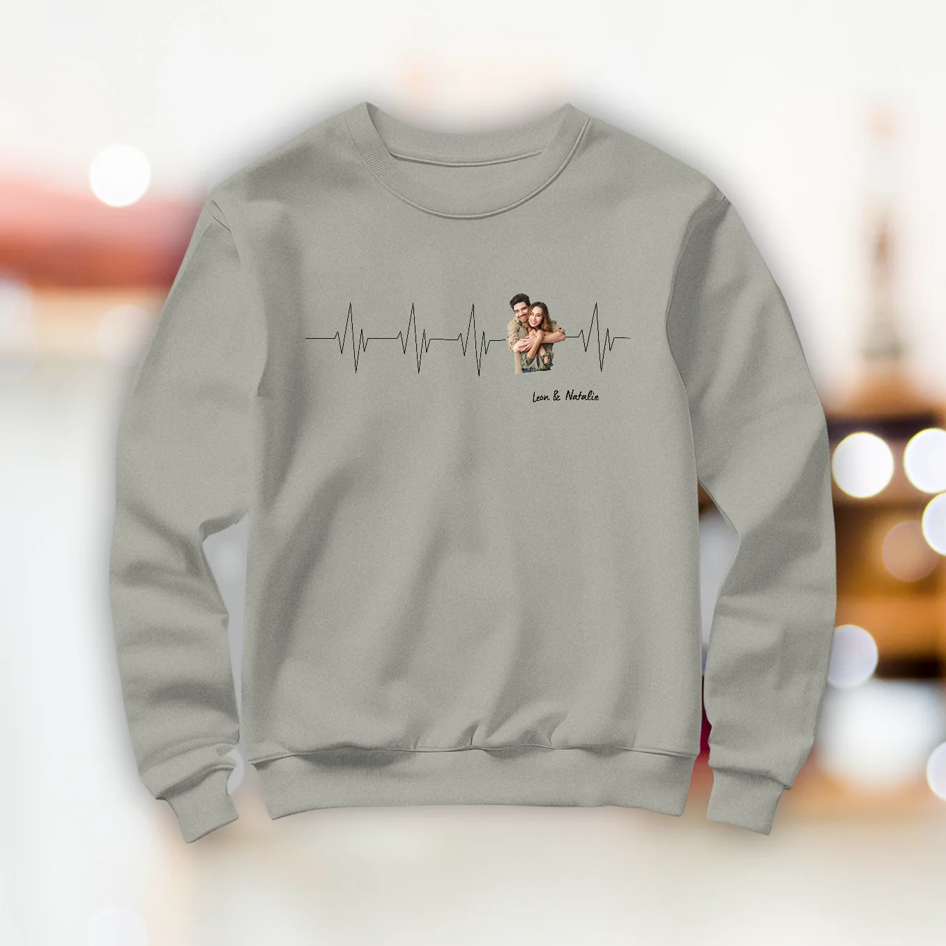 Personalized Sweater "Heartbeat Couple" - Image 9